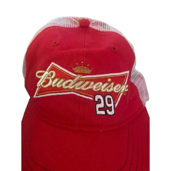Chase Authentics Red Nascar Budweiser '29' Strapback Cap Size One - Picture 2 of 5